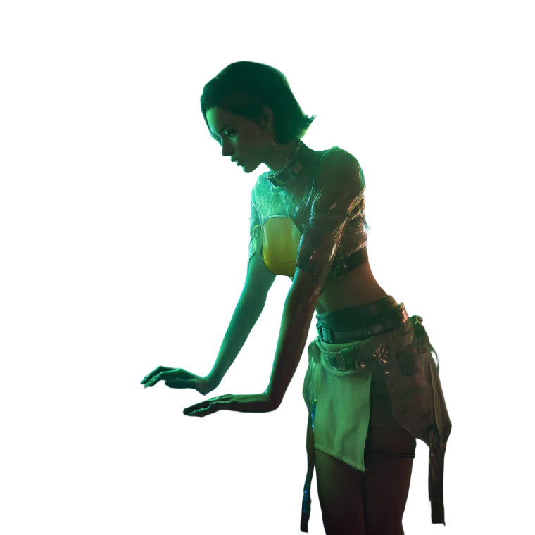 Cyberpunk Waitress Vinyl Car Decal Sticker – Waterproof & UV-Resistant 