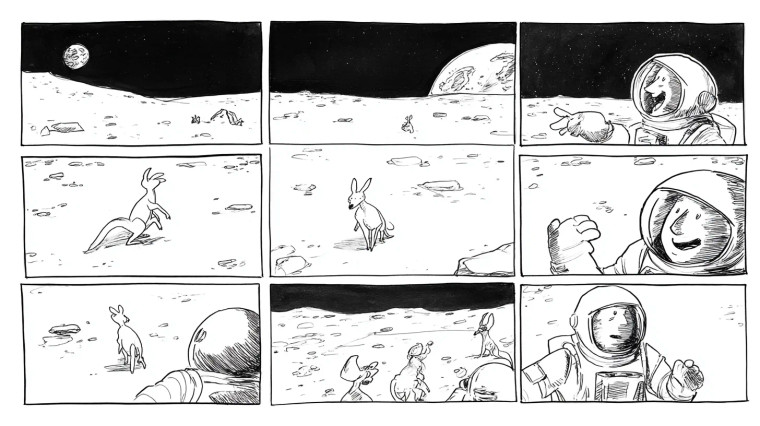 Astronaut And Kangaroo Vinyl Car Decal Sticker – Waterproof & UV-Resistant 