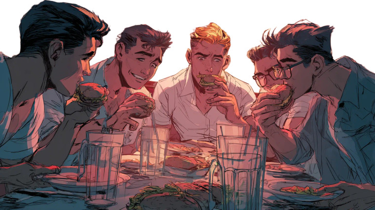 Celebratory Friends Feast Vinyl Car Decal Sticker – Waterproof & UV-Resistant 