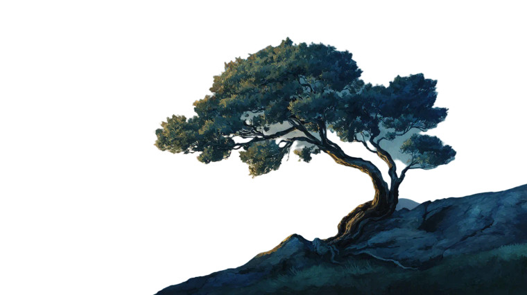 Windswept Tree Vinyl Car Decal Sticker – Waterproof & UV-Resistant 
