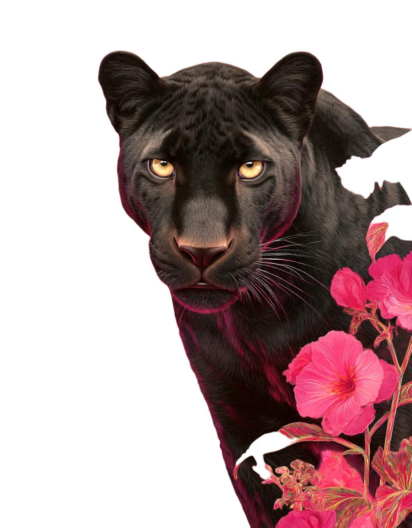 Neon Panther Art Vinyl Car Decal Sticker – Waterproof & UV-Resistant 