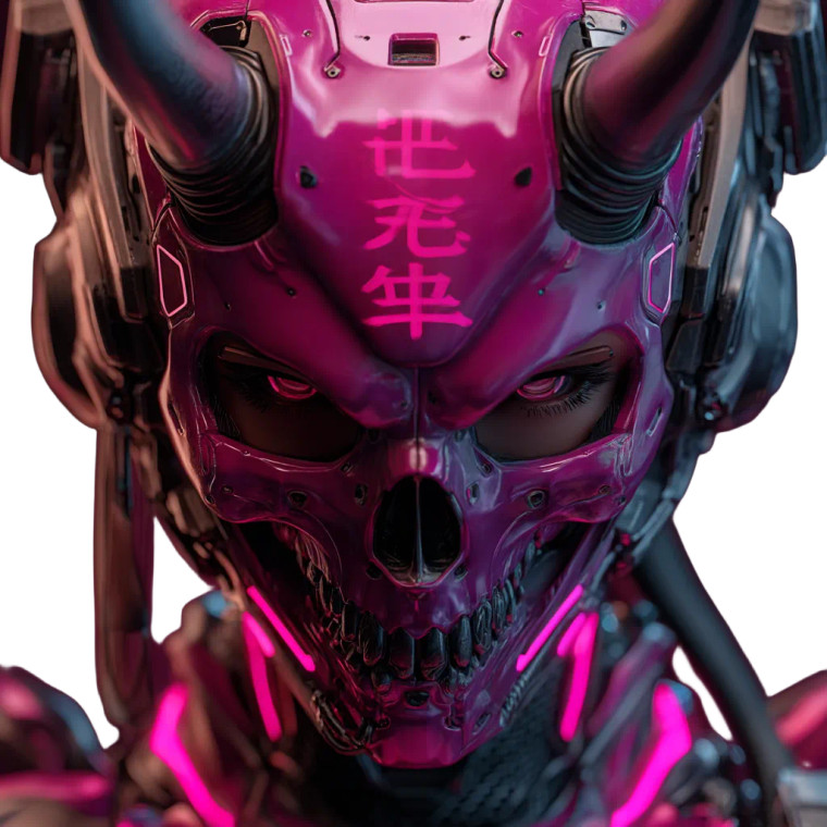 Cyber-Demonic Warrior Vinyl Car Decal Sticker – Waterproof & UV-Resistant 