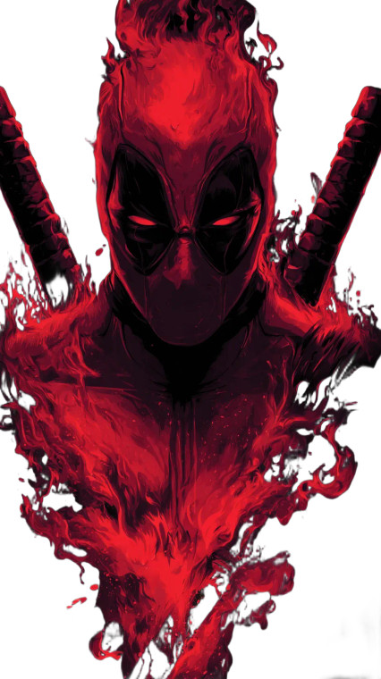 Deadpool With Katanas Vinyl Car Decal Sticker – Waterproof & UV-Resistant 