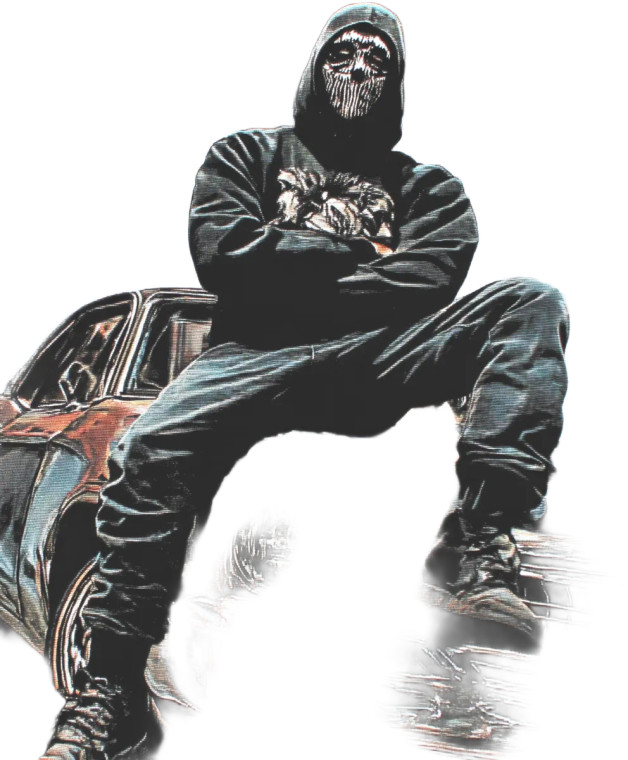 Masked Urban Figure V2 Vinyl Car Decal Sticker – Waterproof & UV-Resistant 