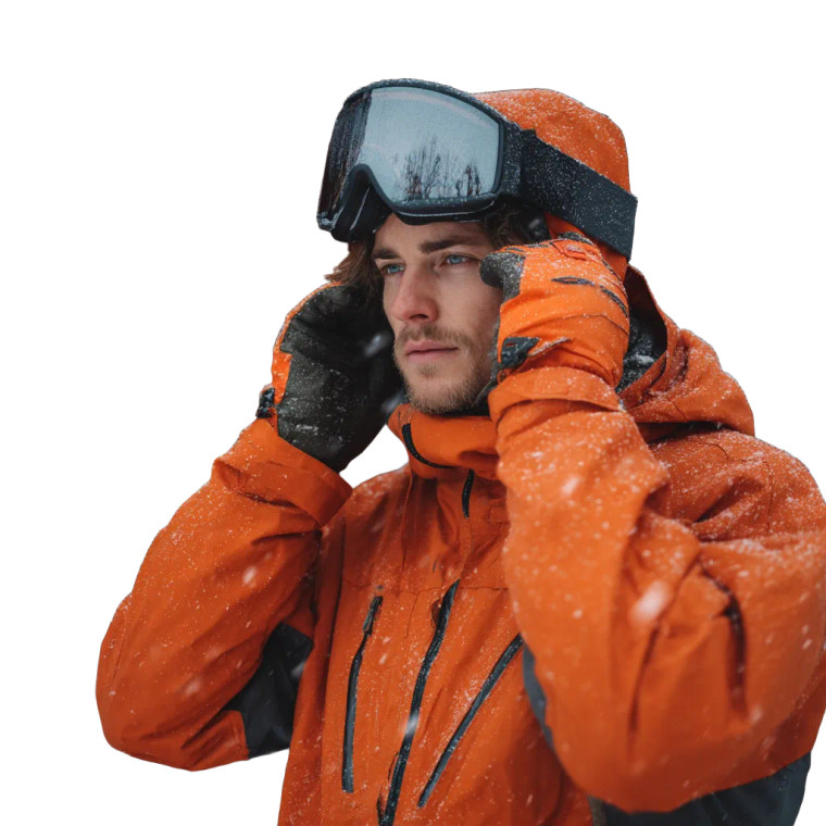 Skier Adjusting Goggles Vinyl Car Decal Sticker – Waterproof & UV-Resistant 