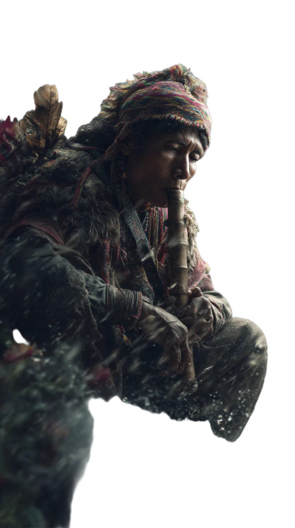 Andean Flute Player Vinyl Car Decal Sticker – Waterproof & UV-Resistant 