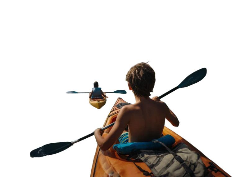 Boys Kayaking Vinyl Car Decal Sticker – Waterproof & UV-Resistant 