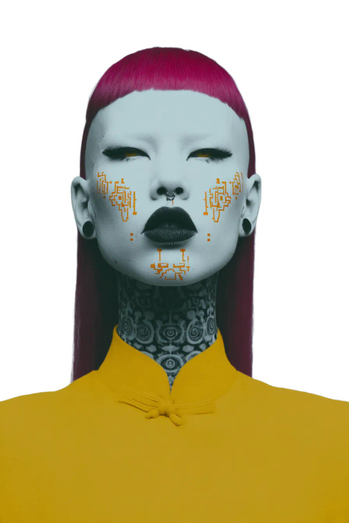 Cyborg Woman Portrait V2 Vinyl Car Decal Sticker – Waterproof & UV-Resistant 