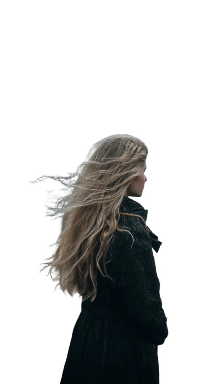 Moody Cliffside Woman Vinyl Car Decal Sticker – Waterproof & UV-Resistant 