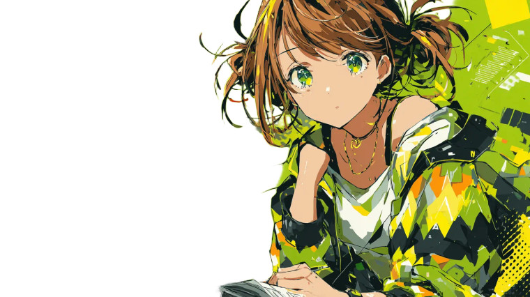 Anime Girl Studying V2 Vinyl Car Decal Sticker – Waterproof & UV-Resistant 