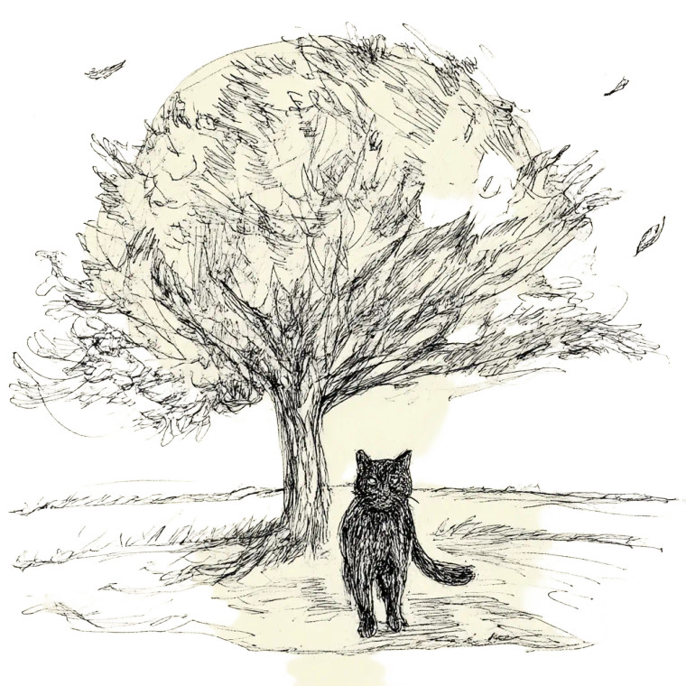 Cat Under Tree V2 Vinyl Car Decal Sticker – Waterproof & UV-Resistant 