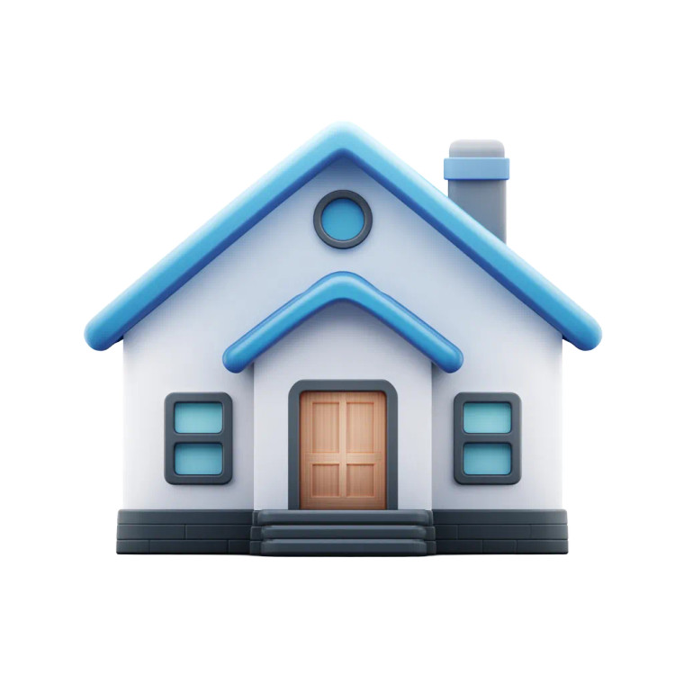 3D House Icon V2 Vinyl Car Decal Sticker – Waterproof & UV-Resistant 