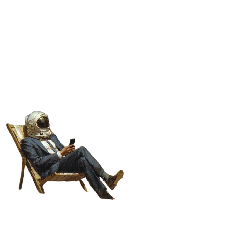 Desert Astronaut Relaxing Vinyl Car Decal Sticker – Waterproof & UV-Resistant 