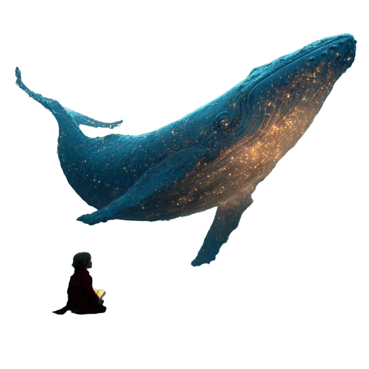 Flying Whale Dream Vinyl Car Decal Sticker – Waterproof & UV-Resistant 