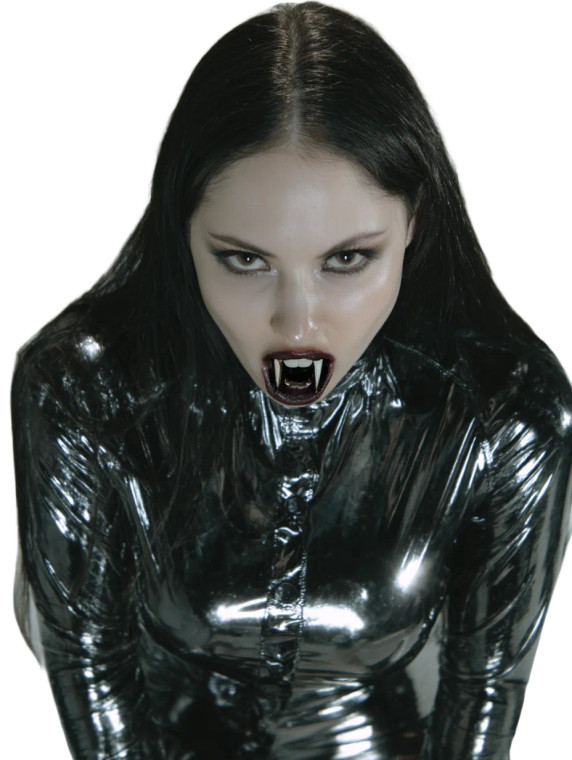 Silver Latex Vampire Vinyl Car Decal Sticker – Waterproof & UV-Resistant 
