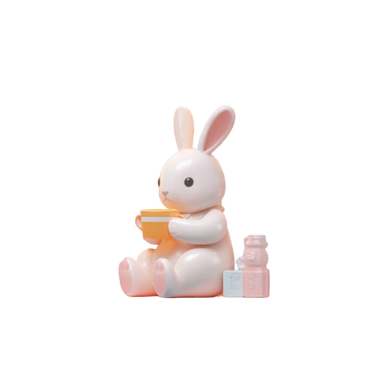 Tea-Drinking Rabbit Vinyl Car Decal Sticker – Waterproof & UV-Resistant 