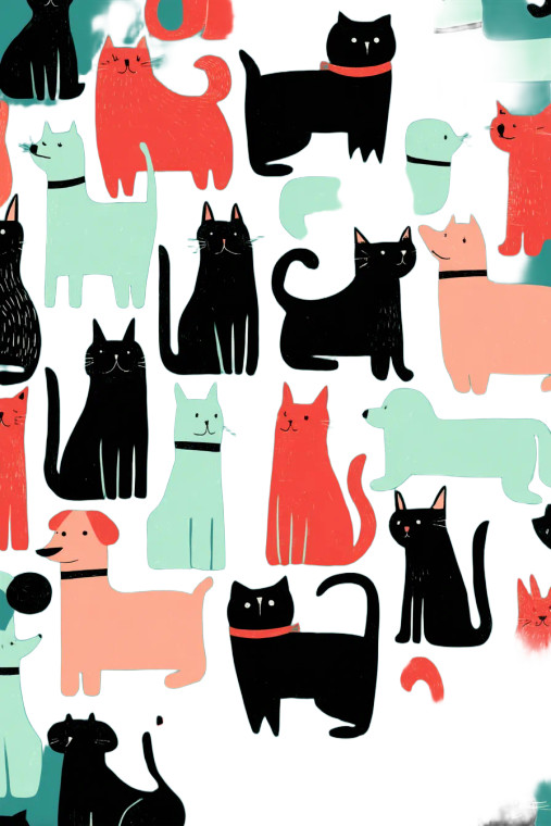 Playful Pet Patterns Vinyl Car Decal Sticker – Waterproof & UV-Resistant 