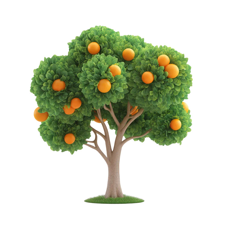 Green Orange Tree Vinyl Car Decal Sticker – Waterproof & UV-Resistant 