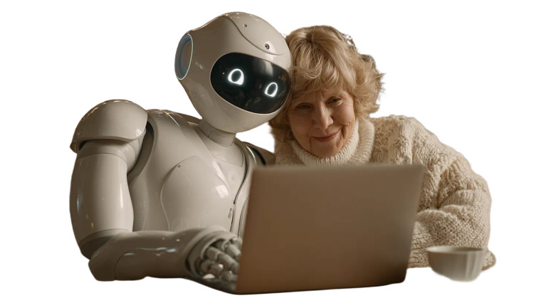 Friendly Robot Assistant V2 Vinyl Car Decal Sticker – Waterproof & UV-Resistant 