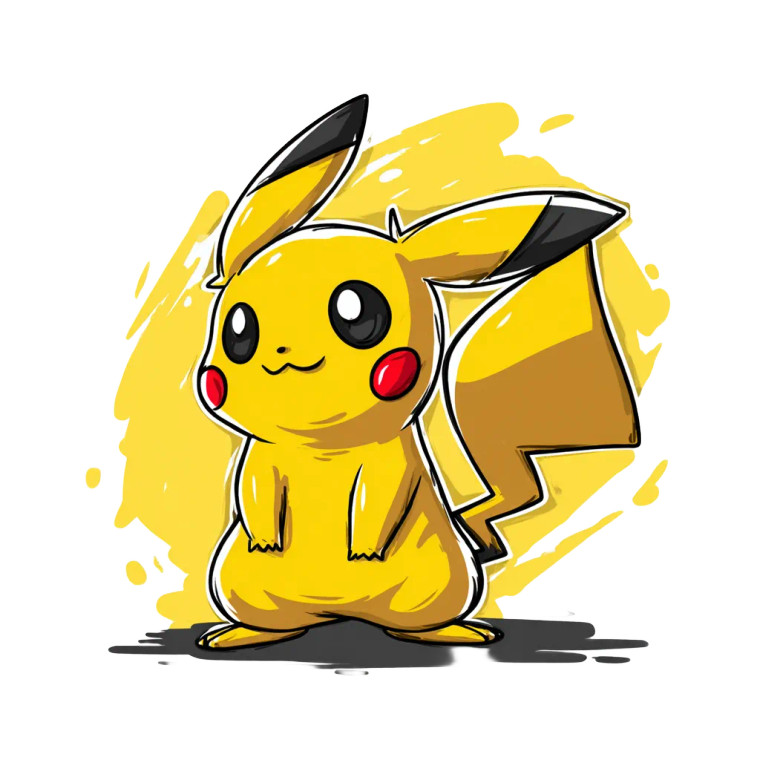 Pikachu Clip Art Vinyl Car Decal Sticker – Waterproof & UV-Resistant 