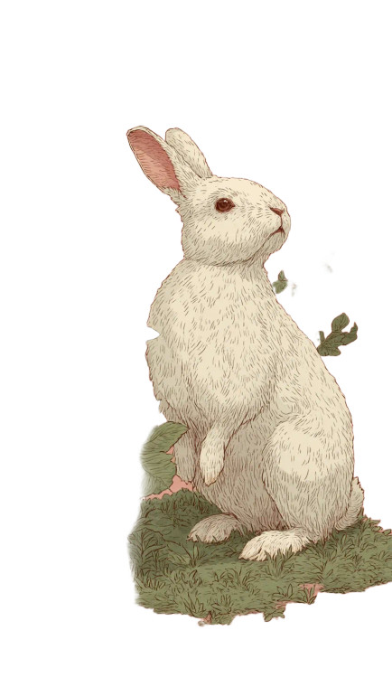 Rabbit And Flower Vinyl Car Decal Sticker – Waterproof & UV-Resistant 