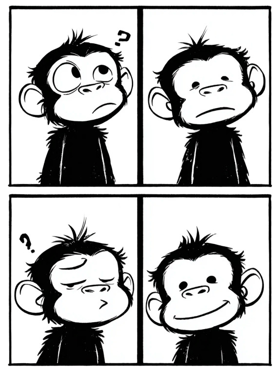 Baby Chimp Expressions Vinyl Car Decal Sticker – Waterproof & UV-Resistant 
