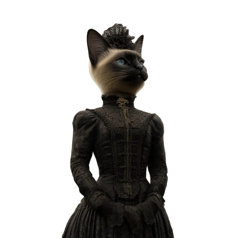 Gothic Siamese Cat Vinyl Car Decal Sticker – Waterproof & UV-Resistant 