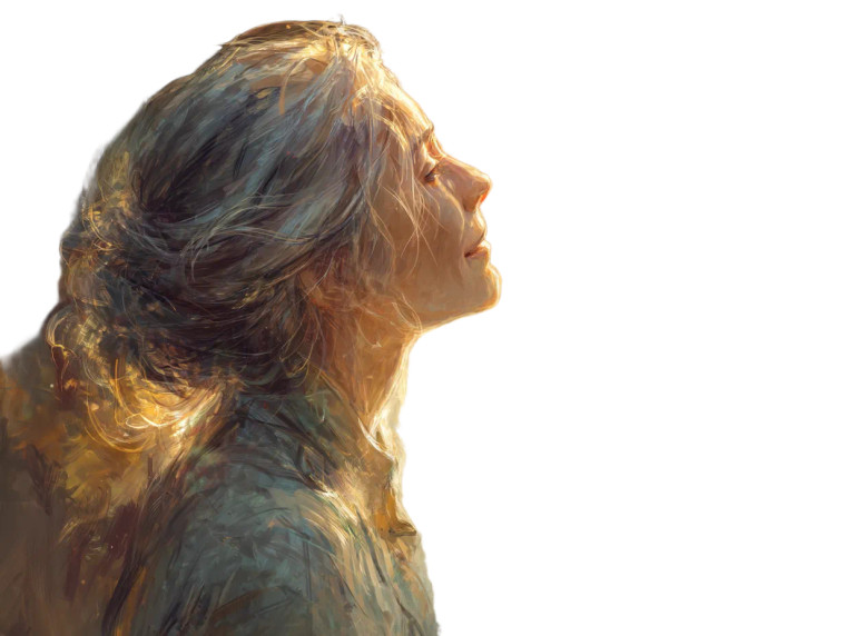 Joyful Silver Woman Vinyl Car Decal Sticker – Waterproof & UV-Resistant 