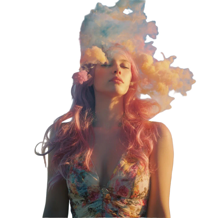 Pink Hair Lady V7 Vinyl Car Decal Sticker – Waterproof & UV-Resistant 