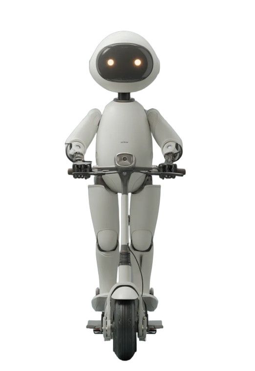 Standing Robot Scooter Vinyl Car Decal Sticker – Waterproof & UV-Resistant 