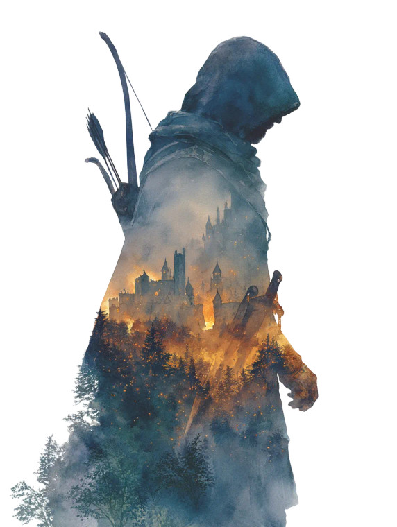 Fantasy Ranger Silhouette V3 Vinyl Car Decal Sticker – Waterproof & UV-Resistant 