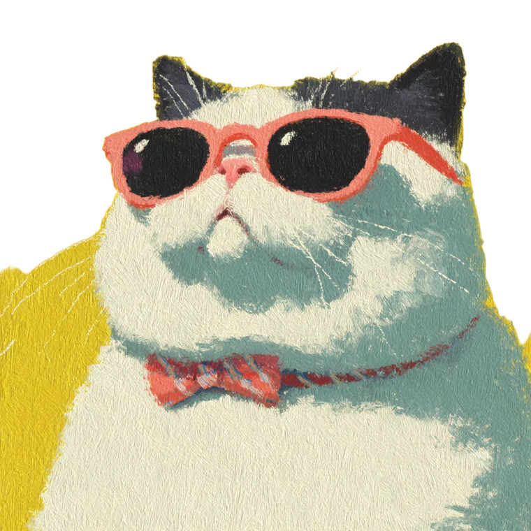 Chubby Cat Sunglasses Vinyl Car Decal Sticker – Waterproof & UV-Resistant 