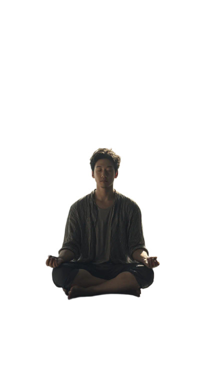 Meditating Young Man Vinyl Car Decal Sticker – Waterproof & UV-Resistant 