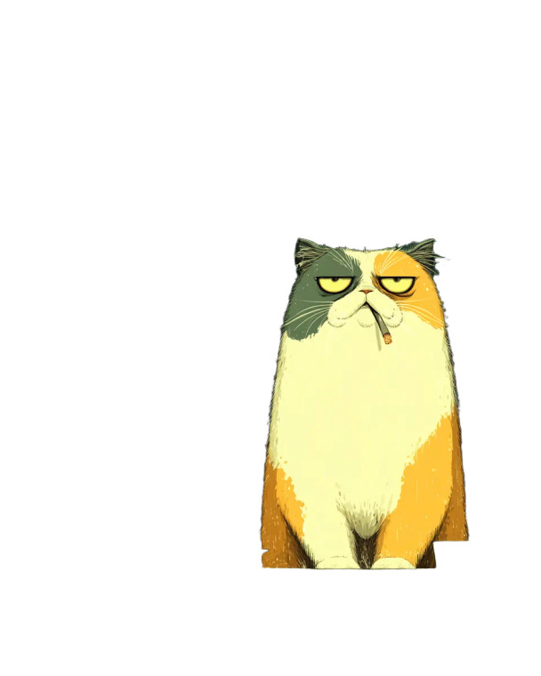 Depressed Cartoon Cat Vinyl Car Decal Sticker – Waterproof & UV-Resistant 