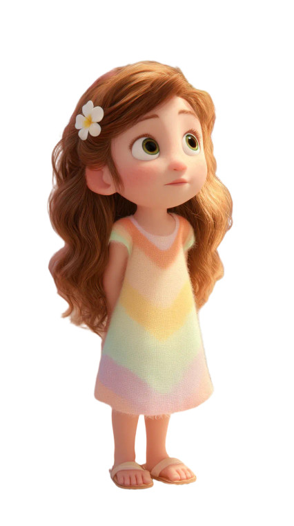 Pixar Style Girl V15 Vinyl Car Decal Sticker – Waterproof & UV-Resistant 
