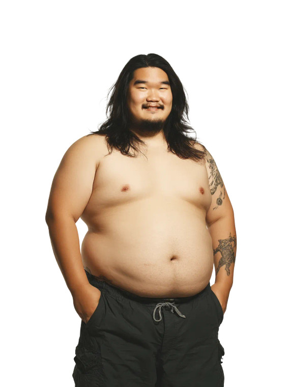 Obese Korean Man Vinyl Car Decal Sticker – Waterproof & UV-Resistant 