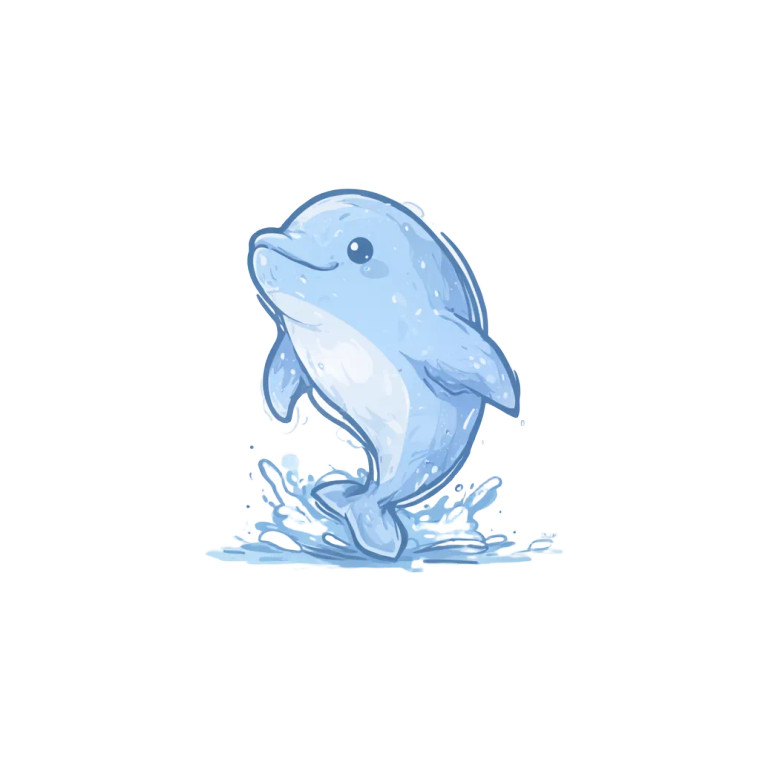 Playful Dolphin Mascot Vinyl Car Decal Sticker – Waterproof & UV-Resistant 