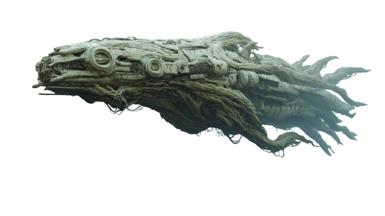 Organic Alien Spacecraft Vinyl Car Decal Sticker – Waterproof & UV-Resistant 