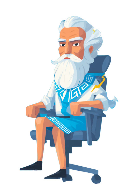 Stylized Zeus Vinyl Car Decal Sticker – Waterproof & UV-Resistant 