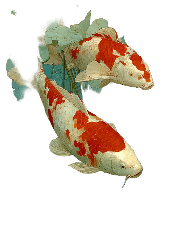 Koi Fish Pond Vinyl Car Decal Sticker – Waterproof & UV-Resistant 