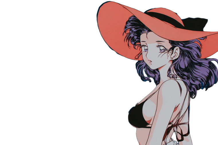 Anime Woman Vaporwave Vinyl Car Decal Sticker – Waterproof & UV-Resistant 