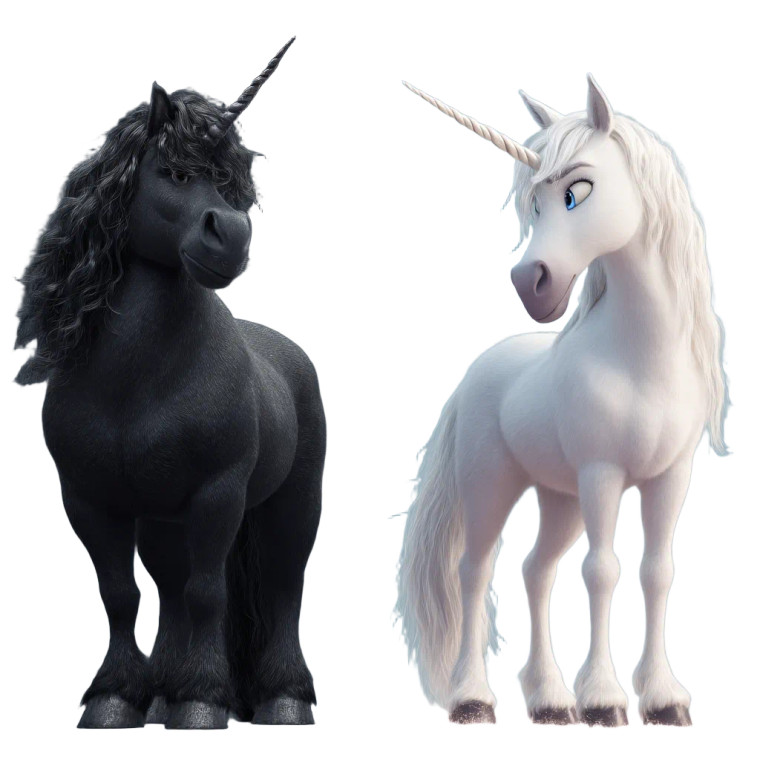 Contrasting Unicorns Vinyl Car Decal Sticker – Waterproof & UV-Resistant 