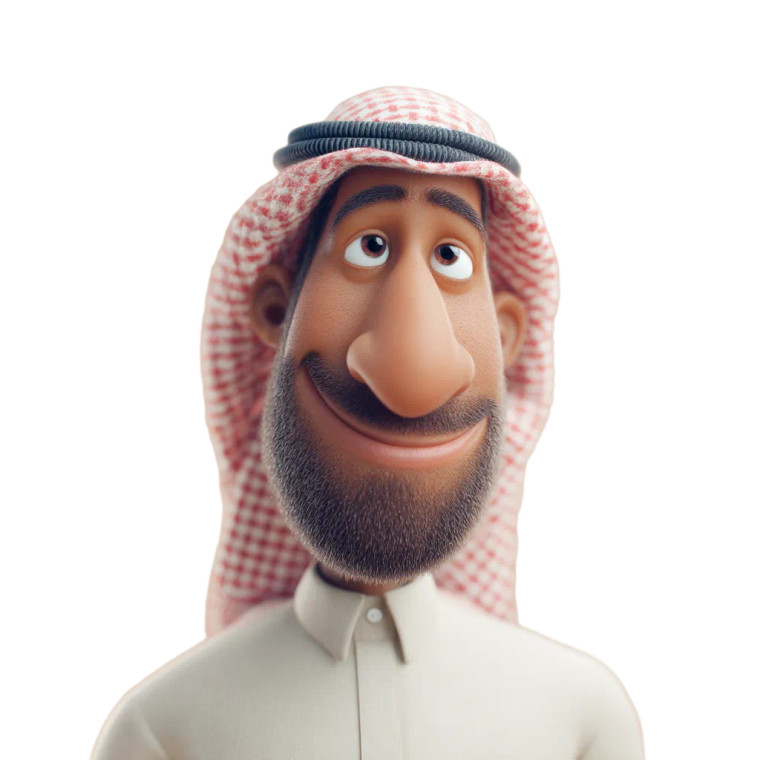 Saudi Clay Character Vinyl Car Decal Sticker – Waterproof & UV-Resistant 