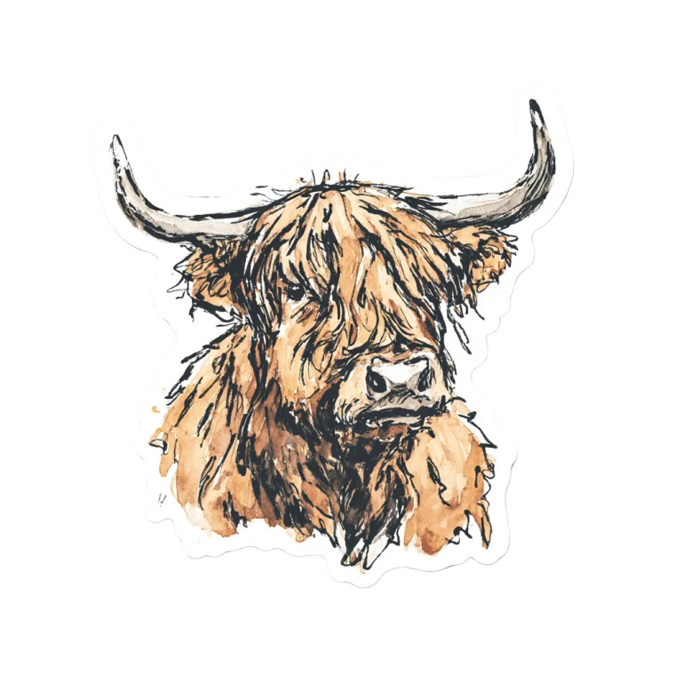 Highland Cow Sticker Vinyl Car Decal Sticker – Waterproof & UV-Resistant 