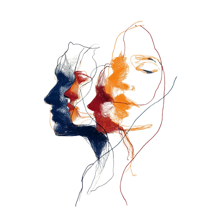 Abstract Human Heads Vinyl Car Decal Sticker – Waterproof & UV-Resistant 