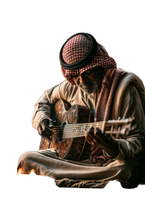 Saudi Guitarist Vinyl Car Decal Sticker – Waterproof & UV-Resistant 