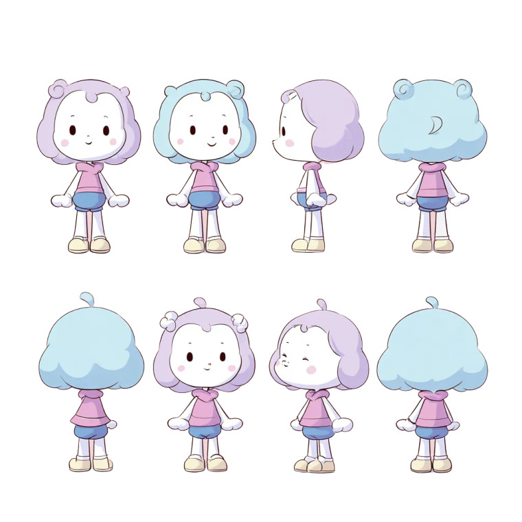 Chibi Character Sheet V4 Vinyl Car Decal Sticker – Waterproof & UV-Resistant 