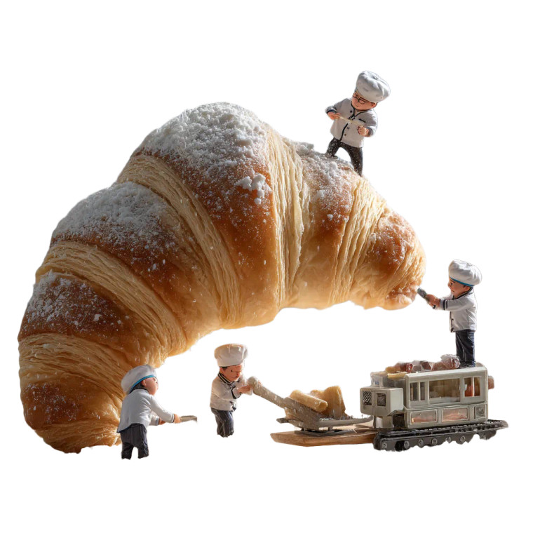 Tiny Bakers Croissant Vinyl Car Decal Sticker – Waterproof & UV-Resistant 