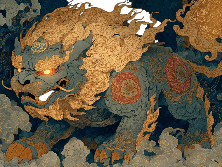 Ancient Chinese Beast V2 Vinyl Car Decal Sticker – Waterproof & UV-Resistant 