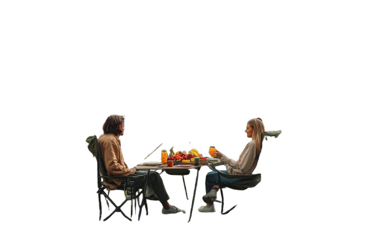 Camping Couple Scene Vinyl Car Decal Sticker – Waterproof & UV-Resistant 